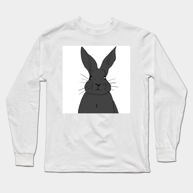 Rabbit black gray Long Sleeve T-Shirt by Noamdelf06